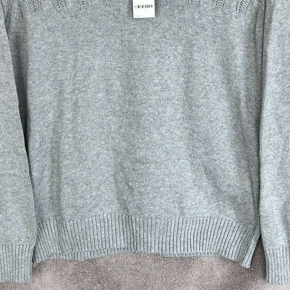 ❤️NWT Karen Scott Womens 1/4 Zip Cable Knit Sweater Sz M Smoke Grey 100% Cotton - Picture 7 of 13